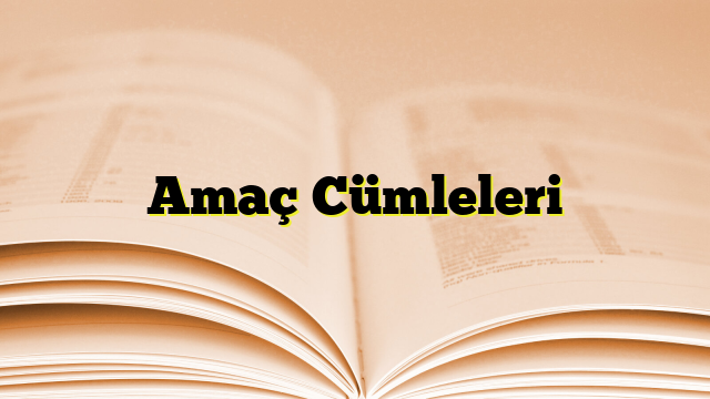 Amaç Cümleleri