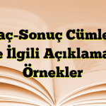 Amaç-Sonuç Cümleleri ile İlgili Açıklamalı Örnekler