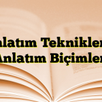 Anlatım Teknikleri – Anlatım Biçimleri