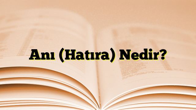 Anı (Hatıra) Nedir?