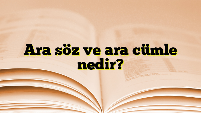 Ara söz ve ara cümle nedir?