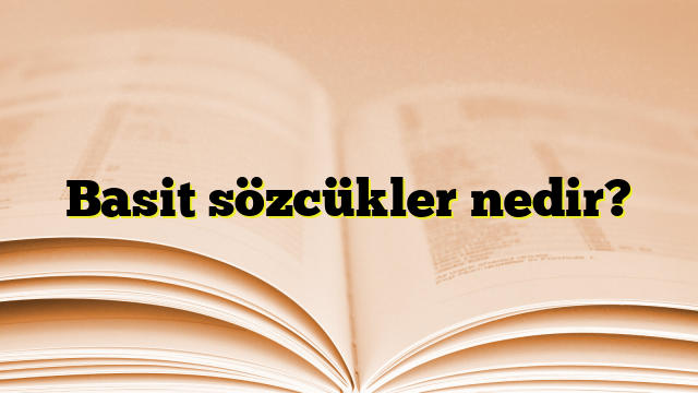 Basit sözcükler nedir?