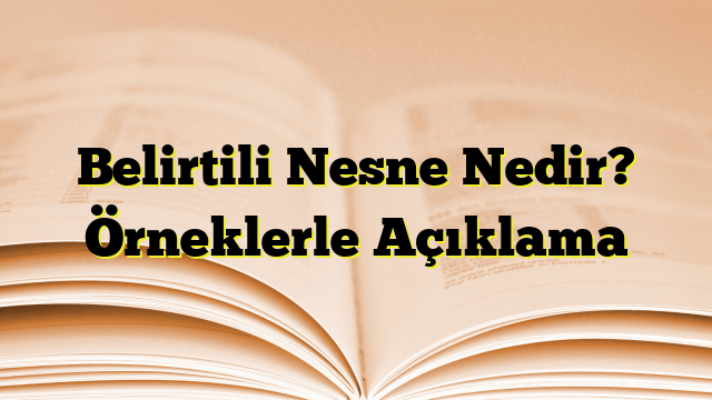 Belirtili Nesne Nedir? Örneklerle Açıklama