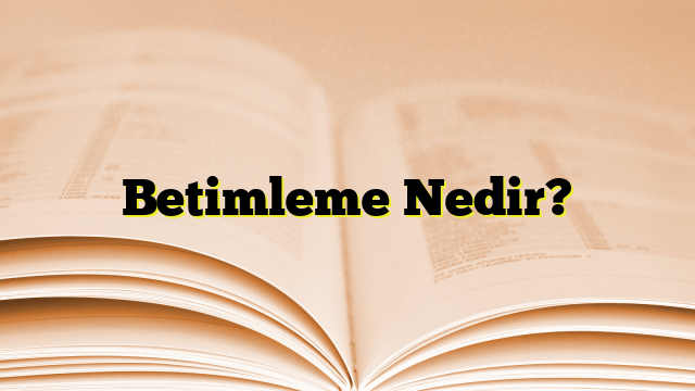 Betimleme Nedir?