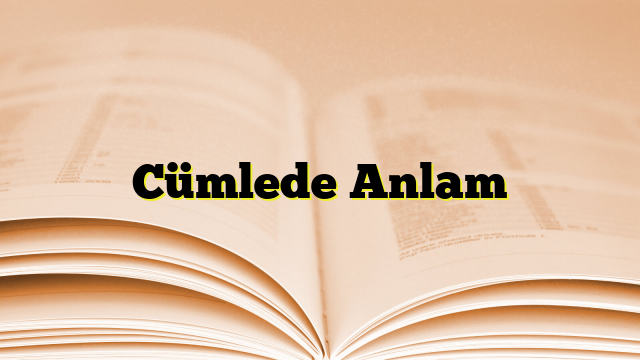 Cümlede Anlam