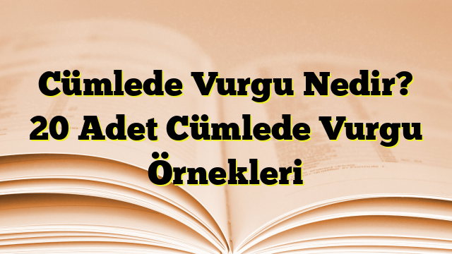 Cümlede Vurgu Nedir? 20 Adet Cümlede Vurgu Örnekleri