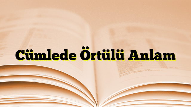 Cümlede Örtülü Anlam