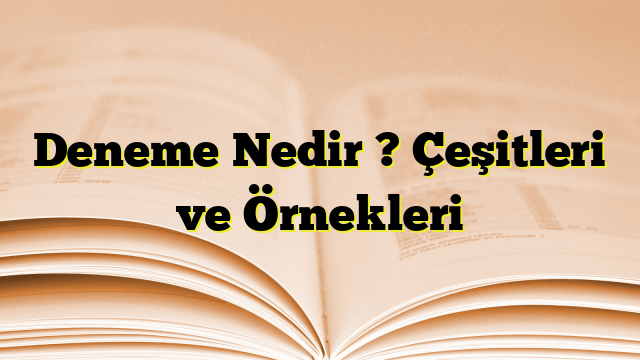 Deneme Nedir ? Çeşitleri ve Örnekleri