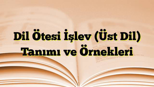 Dil Ötesi İşlev (Üst Dil) Tanımı ve Örnekleri