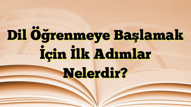 Dil Öğrenmeye Başlamak İçin İlk Adımlar Nelerdir?