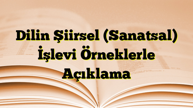 Dilin Şiirsel (Sanatsal) İşlevi Örneklerle Açıklama