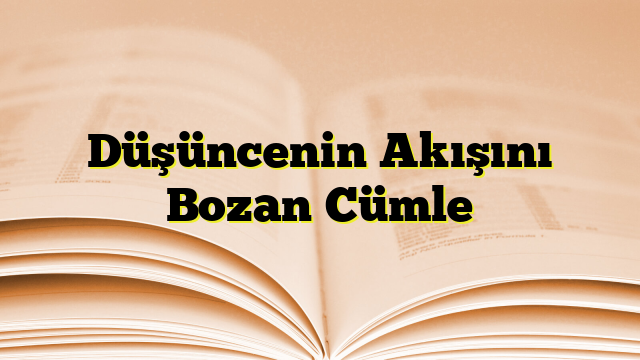 Düşüncenin Akışını Bozan Cümle