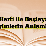 E Harfi ile Başlayan Deyimlerin Anlamları