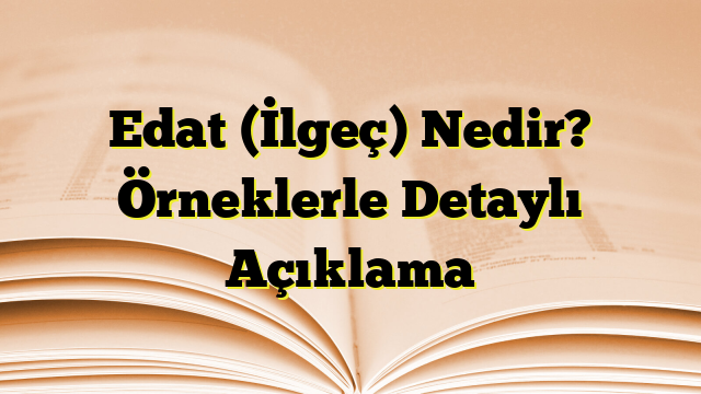 Edat (İlgeç) Nedir? Örneklerle Detaylı Açıklama