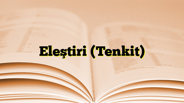 Eleştiri (Tenkit)