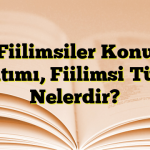 Fiilimsiler Konu Anlatımı, Fiilimsi Türleri Nelerdir?