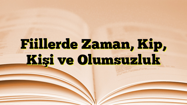 Fiillerde Zaman, Kip, Kişi ve Olumsuzluk