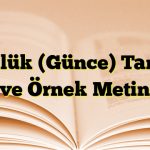 Günlük (Günce) Tanımı ve Örnek Metin