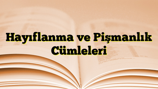 Hayıflanma ve Pişmanlık Cümleleri