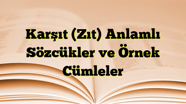 Karşıt (Zıt) Anlamlı Sözcükler ve Örnek Cümleler