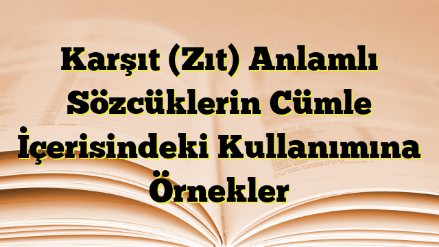 Karşıt (Zıt) Anlamlı Sözcüklerin Cümle İçerisindeki Kullanımına Örnekler