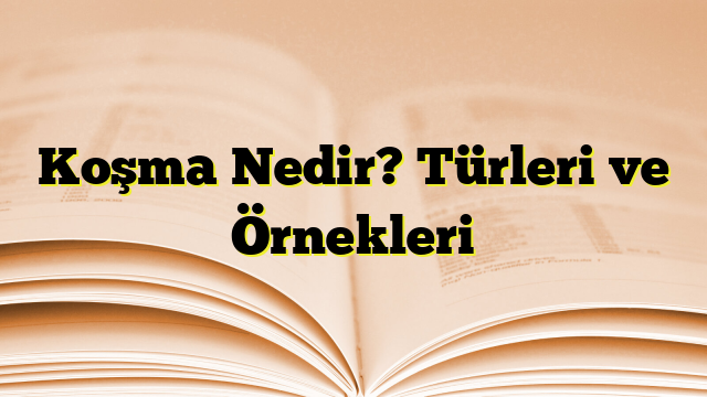 Koşma Nedir? Türleri ve Örnekleri