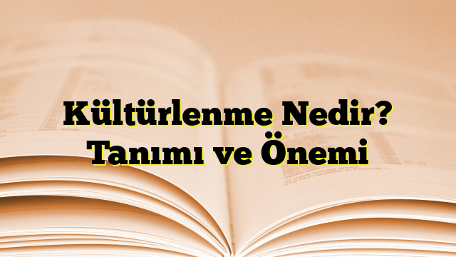 Kültürlenme Nedir? Tanımı ve Önemi