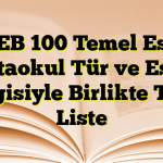 MEB 100 Temel Eser Ortaokul Tür ve Eser Bilgisiyle Birlikte Tam Liste