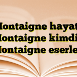 Montaigne hayatı, Montaigne kimdir, Montaigne eserleri