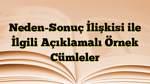 Neden-Sonuç İlişkisi ile İlgili Açıklamalı Örnek Cümleler