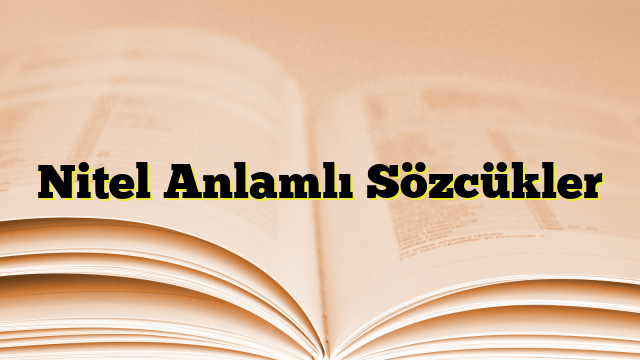 Nitel Anlamlı Sözcükler