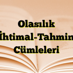 Olasılık (İhtimal-Tahmin) Cümleleri