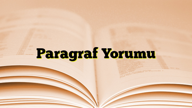 Paragraf Yorumu