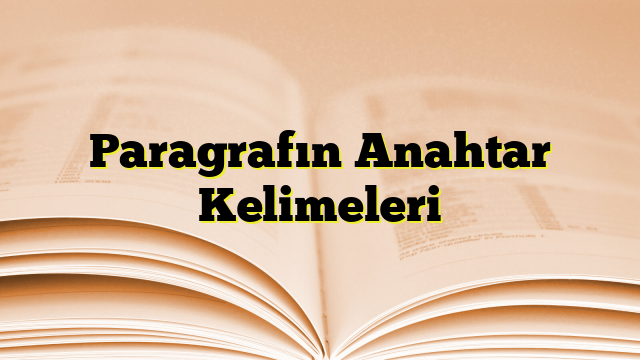 Paragrafın Anahtar Kelimeleri