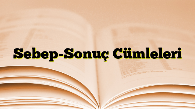 Sebep-Sonuç Cümleleri