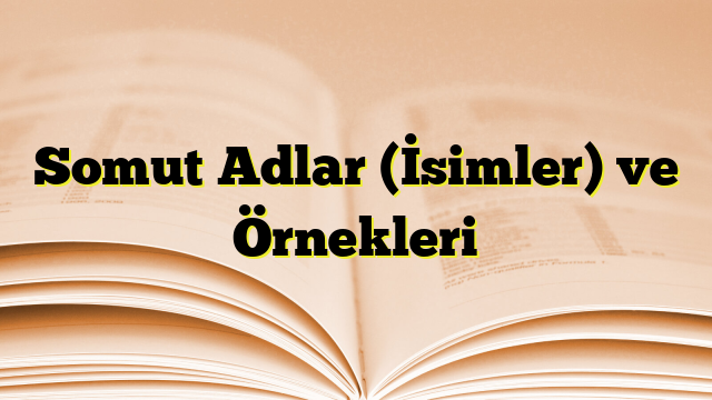 Somut Adlar (İsimler) ve Örnekleri