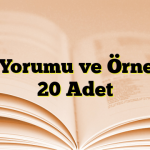 Söz Yorumu ve Örnekler 20 Adet