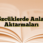 Sözcüklerde Anlam Aktarmaları