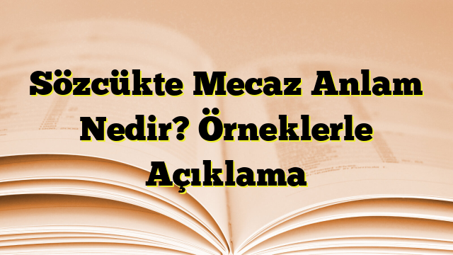 Sözcükte Mecaz Anlam Nedir? Örneklerle Açıklama