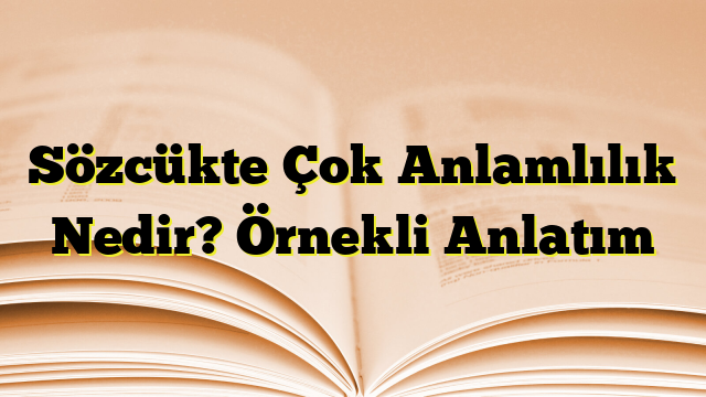 Sözcükte Çok Anlamlılık Nedir? Örnekli Anlatım