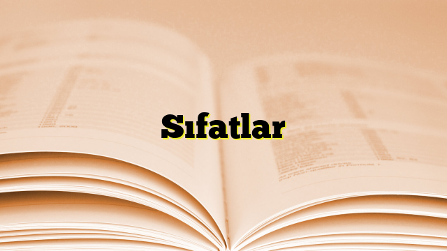 Sıfatlar