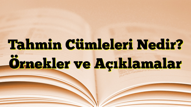 Tahmin Cümleleri Nedir? Örnekler ve Açıklamalar