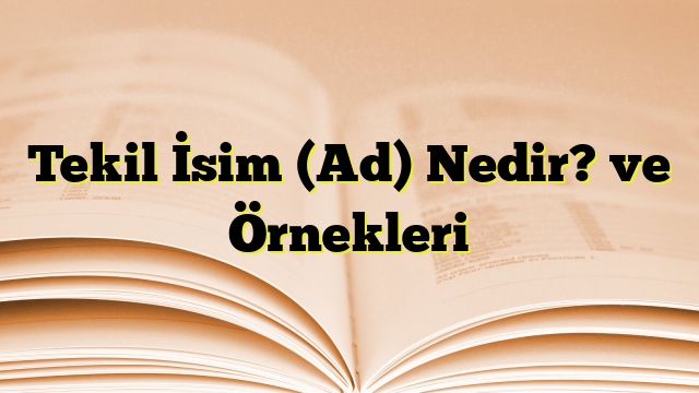 Tekil İsim (Ad) Nedir? ve Örnekleri