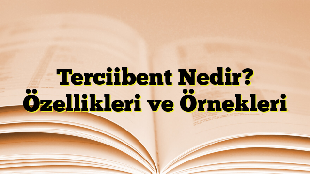 Terciibent Nedir? Özellikleri ve Örnekleri