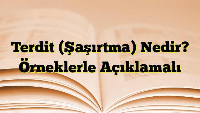 Terdit (Şaşırtma) Nedir? Örneklerle Açıklamalı