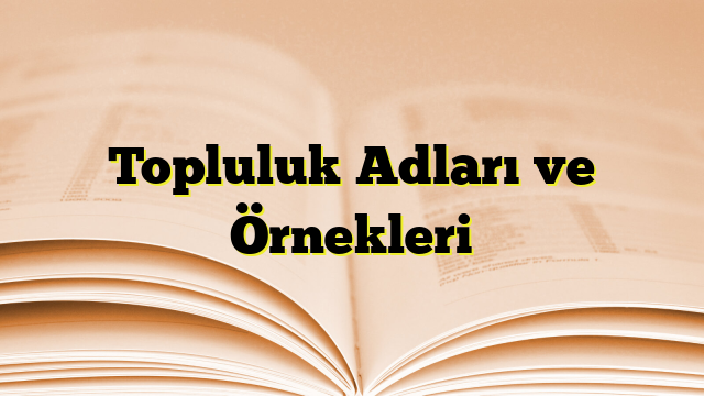 Topluluk Adları ve Örnekleri