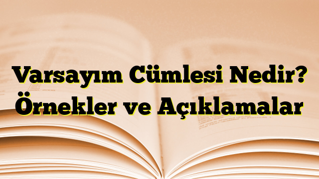 Varsayım Cümlesi Nedir? Örnekler ve Açıklamalar