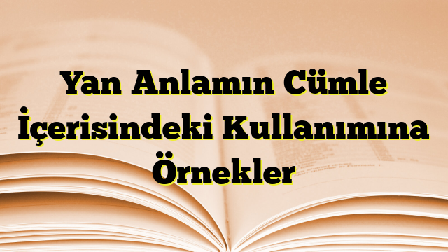 Yan Anlamın Cümle İçerisindeki Kullanımına Örnekler