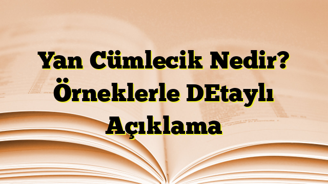 Yan Cümlecik Nedir? Örneklerle DEtaylı Açıklama