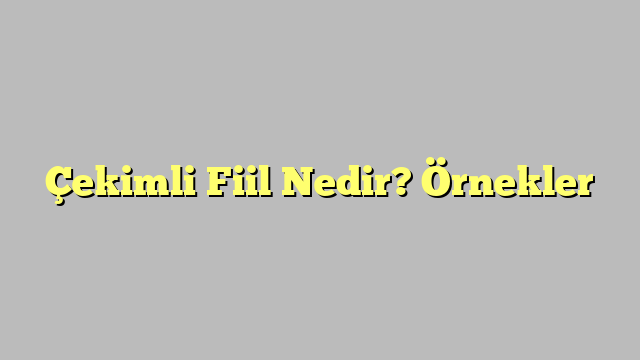 Çekimli Fiil Nedir? Örnekler